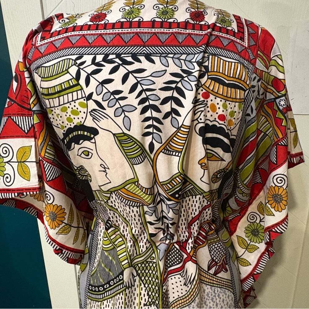 Vintage Greek Goddess Handmade Kaftan Tunic Adjustable Boho Festival Dress S-L - Picture 8 of 9
